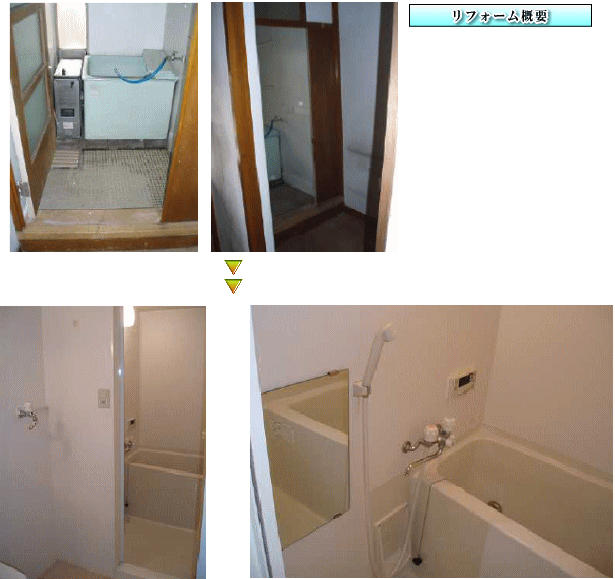 大阪府泉北郡忠岡町浴室リフォーム施工事例　風呂釜からユニットバスに