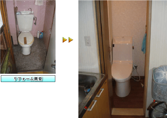 大阪府堺市トイレリフォーム施工事例　便器取替え、床壁天井リフォーム
